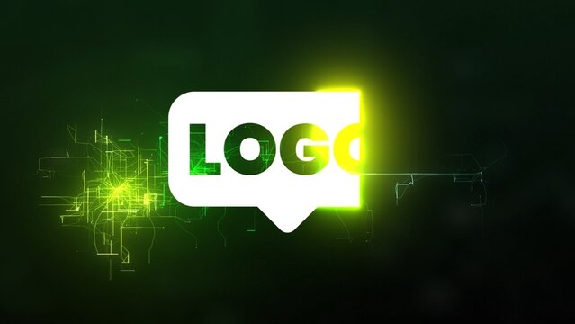 Computer Travel Matrix Motherboard Glowing Sci-Fi Logo Reveal