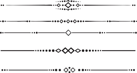 Horizontal decorative page breaks with circular accents and hollow diamond motifs suitable for luxury branding or minimalist editorial typography © Monira