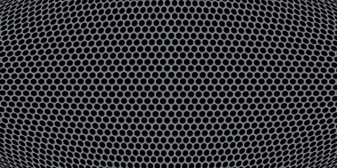 Grill mesh pattern with metal texture for speaker and micro hole background or seamless net by black grid and circle grate steel screen. © Dul