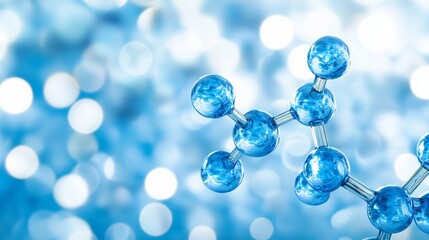 Modern Futuristic Life Reflected Through Vibrant Cyan Blue Molecule Structure for Science and Health