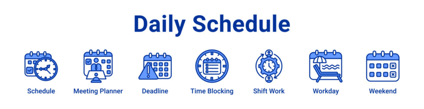 Daily Schedule Icon Banner and Collection