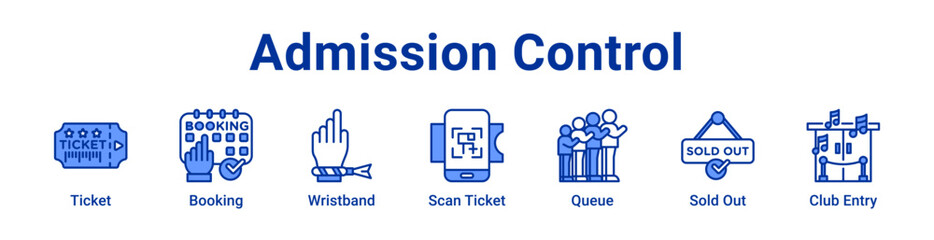 Fototapeta premium -Admission Control Icon Banner and Collection