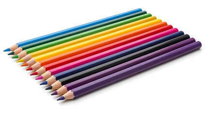Naklejka premium Colorful Pencils Arranged in a Row.