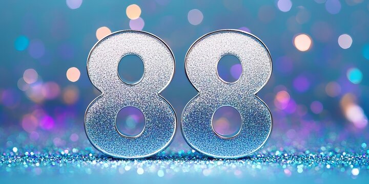 Shimmering Eighties Duet of Festive, Sparkly Symbols with Enchanting Glittering Light Effects