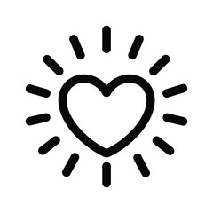 Fototapeta premium Heart Icon with Radiant Rays - Love, Warmth, and Positivity Symbol
