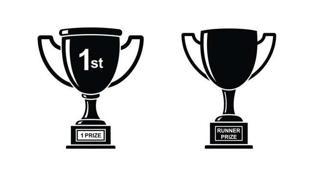 Two trophy silhouettes displaying first place and runner up awards