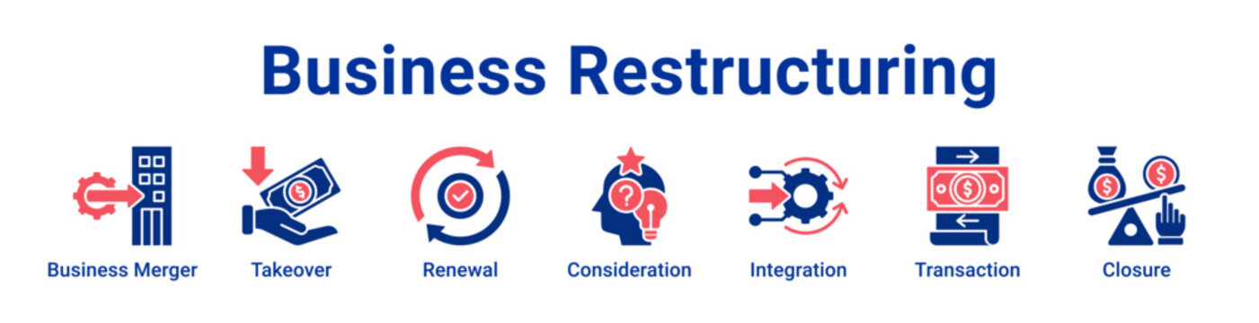 Business Restructuring Icon Banner