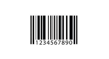 Black barcode with numbers displayed a stark graphic silhouette
