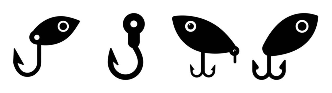 Fishing hooks graphic vector illustration for angling sport and recreational fishing equipment design needs