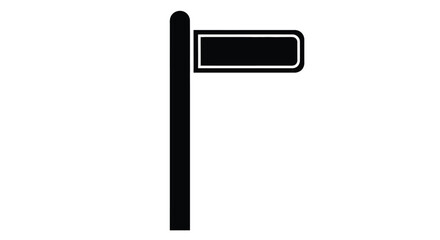 Simple black signpost illustration against a white background silhouette © FARABI