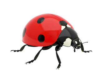 Fototapeta premium Red ladybug figurine on a transparent background isolated on transparent background