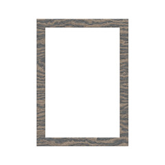 Dark grey wood frame isolated. Blank textured border mockup. © PNG Lab