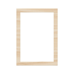 Obraz premium Pale birch wood frame isolated. Blank smooth timber border mockup.