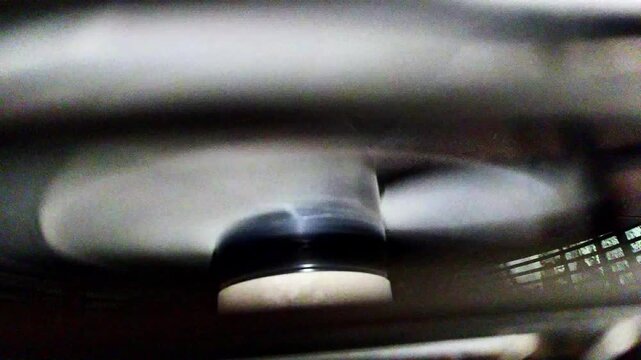 Industrial heating boiler fan starting and spinning