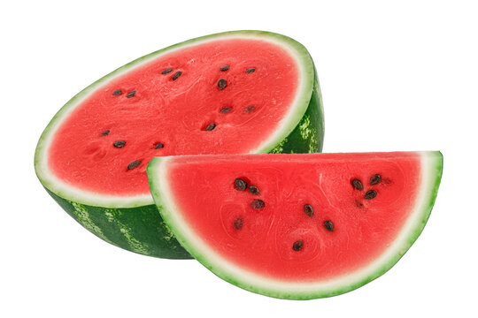 half of watermelon isolated on white background with full depth of field