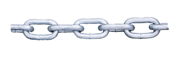 Fototapeta premium Metal chain object isolated on transparent background.
