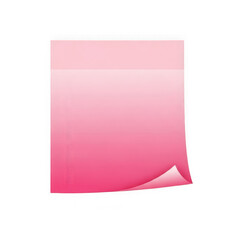 A corner of a pink sticky note peeling slightly from a white page