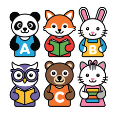 Obraz premium Animal vector illustration set of six .eps