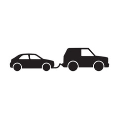 Fototapeta premium Car Being Towed by Tow Truck – Vehicle Towing Service Vector Icon