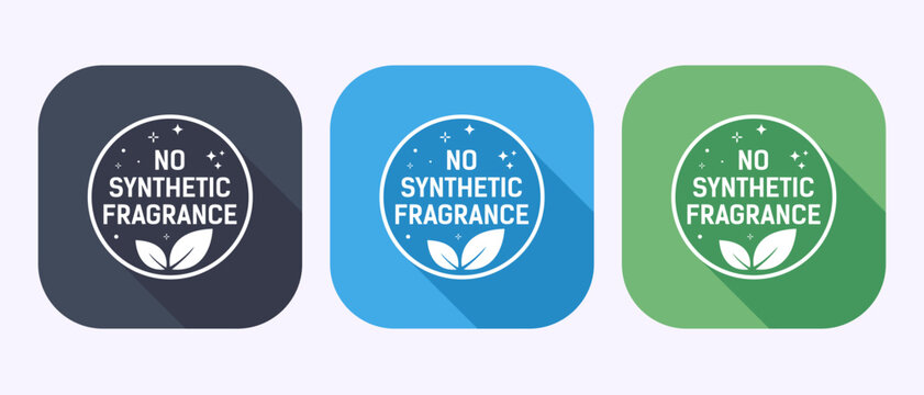 No synthetic fragrance badges collection for natural cosmetic product packaging