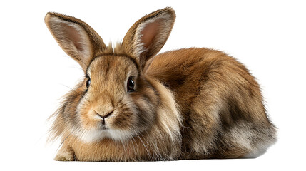 Obraz premium Ultra realistic HD brown rabbit soft fur and whiskers, isolated on white background