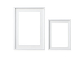 Two different sizes of framed picture hanging decorations isolated on transparent background