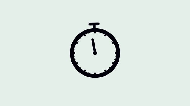 4K clock spinning, watch animation on white background.timelapse on white background.Abstract spinning clock icon animation on black background