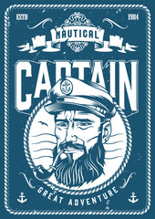 Obraz premium Nautical captain and adventure