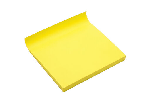 Bright yellow sticky note folded neatly in half