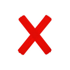 Obraz premium Large red cross symbol isolated on transparent background