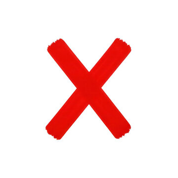 Large red cross symbol isolated on transparent background