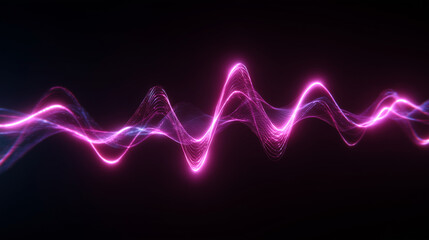 abstract sound background of pink neon sound waves on black vibrant glowing audio waves music background dj dance party audio spectrum and equalizer voice recording sound frequency