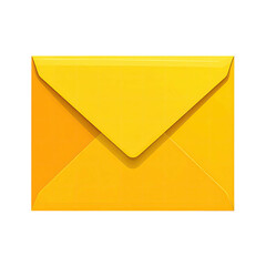 Isolated, bright yellow envelope icon on a black background