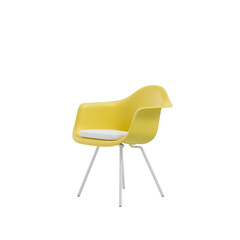 Yellow chair with white seat and legs isolated on a transparent background furniture