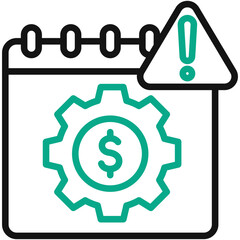 Due Date Dual Tone Outline Icon, Mini Illustration Relate To Taxation, Financial Reports. Use For Modern Concept, Ui, Ux Web And App Development.