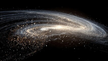 Fototapeta premium Shimmering Spiral Galaxy in Deep Space with Bright Core