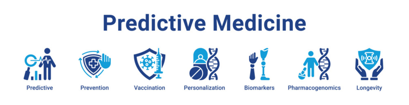 -Predictive Medicine Icon Banner blue color