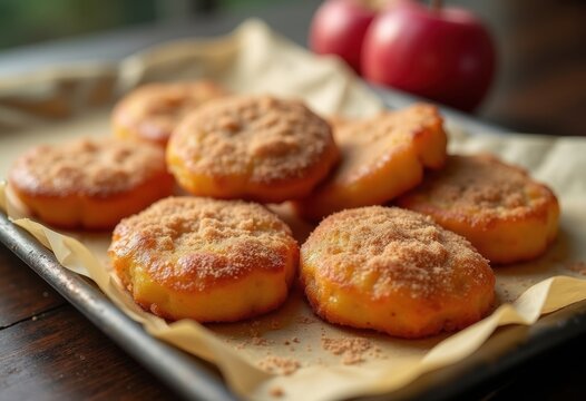Cinnamon Sugar Apple Fritters Parchment Wrapped Platters Gloriously Irresistible Golden Goodness