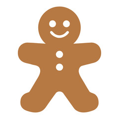 Obraz premium Gingerbread man cookie, simple flat design, festive holiday treat, vector illustration