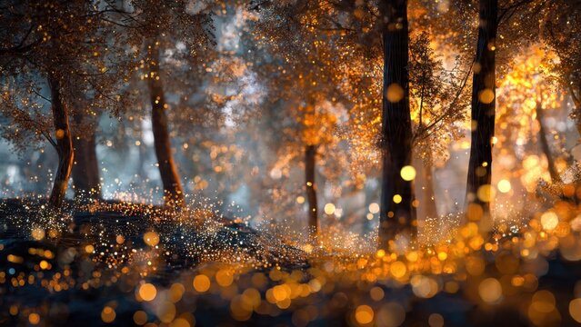 Enchanted Forest with Golden Light