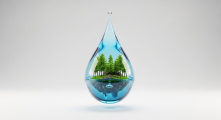 Water Drop with Forest Inside