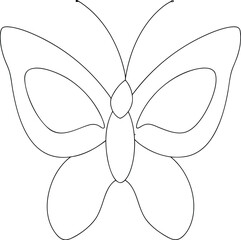 Naklejka premium Butterfly Outline Drawing, Insect Vector Illustration For Design