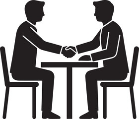 Fototapeta premium Casual Coffee Meeting Silhouettes