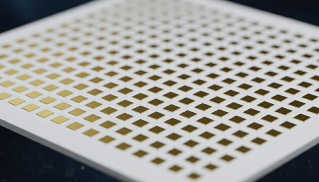 Flat panel phased array satellite antenna texture with geometric grid