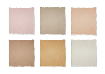 Fototapeta premium Six different textures of kraft paper sheets arranged in a grid layout