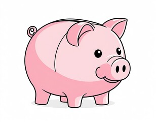 Fototapeta premium A smiling pig with a bright and cheerful expression, perfect for children's illustrations or animations