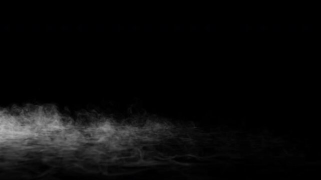 Fast and thing ground fog, ground smoke, liquid nitrogen smoke - VFX element, 4K Pro Res, 60fps