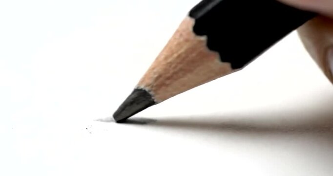 Close-up of a sharp black pencil.
