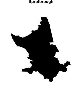Sprotbrough (England) blank outline map