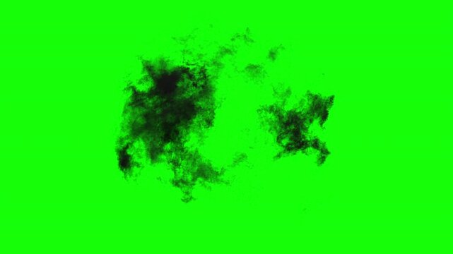 Two spiraling flames reveal - VFX element on green screen, 4K Pro Res, 60fps